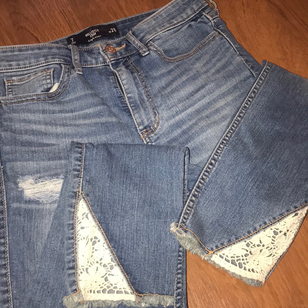 Hollister Lace Crop Jeans